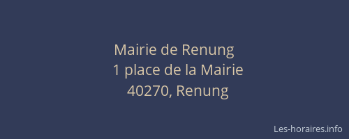 Mairie de Renung