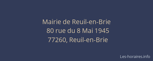 Mairie de Reuil-en-Brie