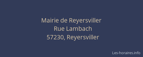 Mairie de Reyersviller