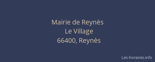 Mairie de Reyn&egrave;s