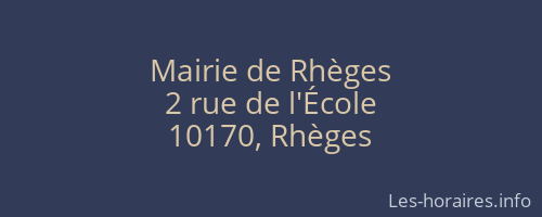 Mairie de Rhèges