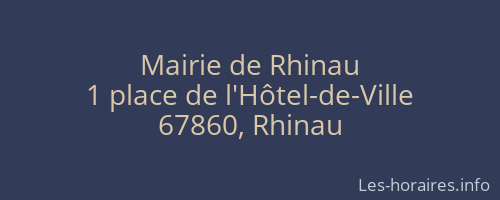 Mairie de Rhinau