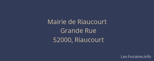 Mairie de Riaucourt