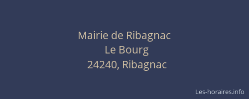 Mairie de Ribagnac