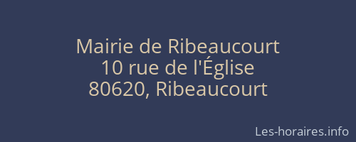 Mairie de Ribeaucourt