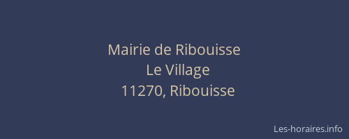 Mairie de Ribouisse