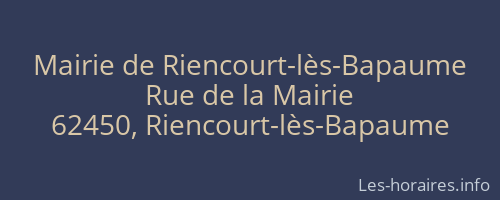 Mairie de Riencourt-lès-Bapaume