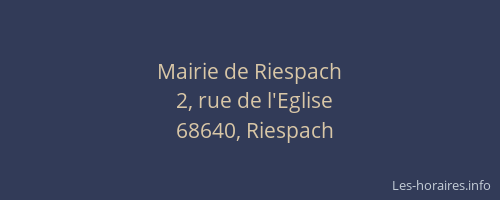 Mairie de Riespach