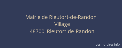 Mairie de Rieutort-de-Randon