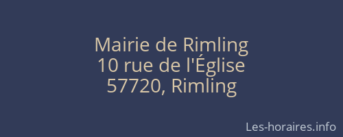 Mairie de Rimling