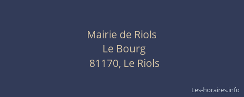Mairie de Riols