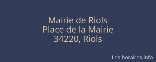 Mairie de Riols
