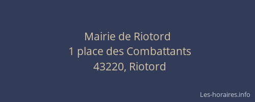 Mairie de Riotord