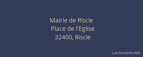 Mairie de Riscle