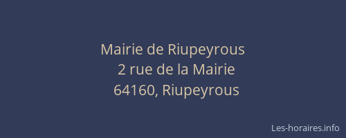 Mairie de Riupeyrous