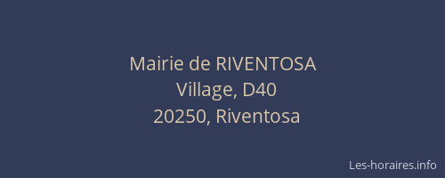 Mairie de RIVENTOSA