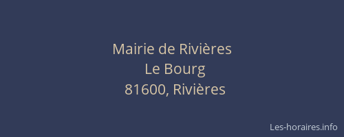Mairie de Rivi&egrave;res