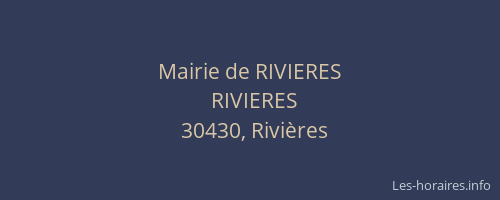 Mairie de RIVIERES