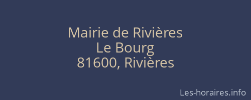 Mairie de Rivières