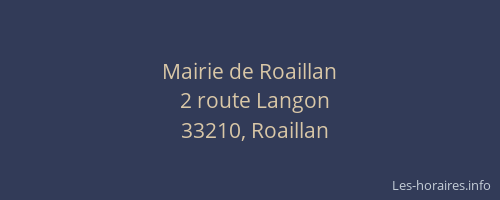 Mairie de Roaillan