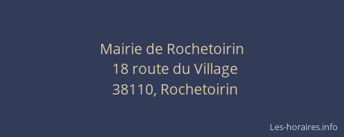 Mairie de Rochetoirin