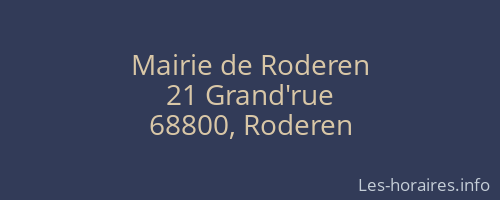 Mairie de Roderen
