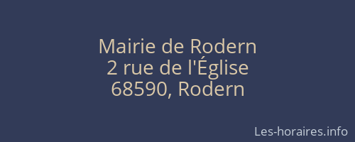 Mairie de Rodern
