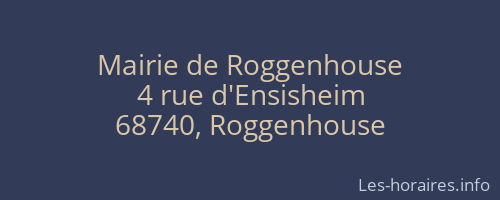 Mairie de Roggenhouse