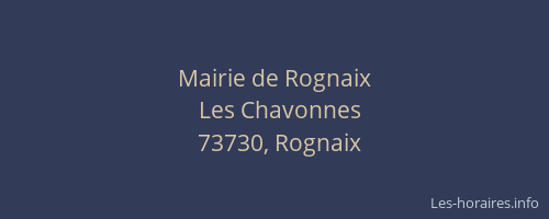 Mairie de Rognaix