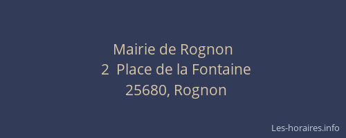 Mairie de Rognon