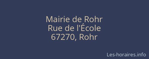 Mairie de Rohr