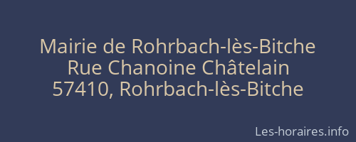 Mairie de Rohrbach-l&egrave;s-Bitche