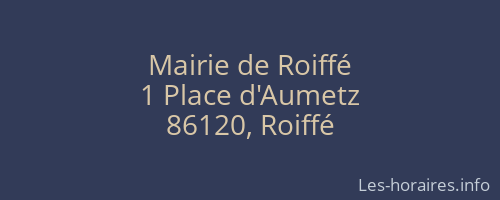 Mairie de Roiffé