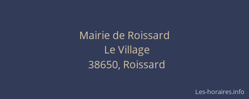 Mairie de Roissard