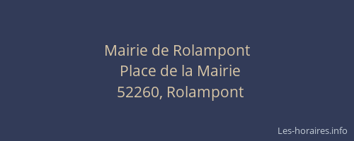 Mairie de Rolampont