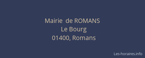 Mairie  de ROMANS