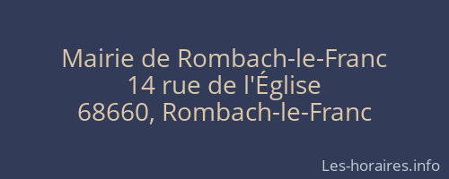 Mairie de Rombach-le-Franc