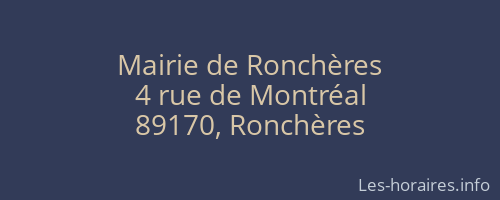 Mairie de Ronch&egrave;res