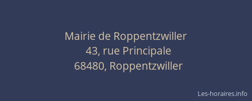 Mairie de Roppentzwiller