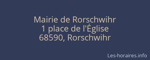 Mairie de Rorschwihr