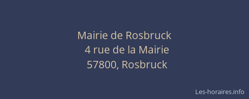 Mairie de Rosbruck