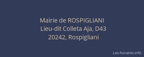 Mairie de ROSPIGLIANI
