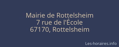 Mairie de Rottelsheim