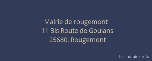 Mairie de rougemont