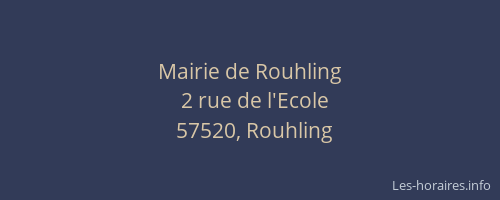 Mairie de Rouhling