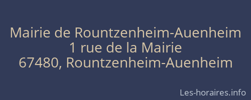 Mairie de Rountzenheim-Auenheim