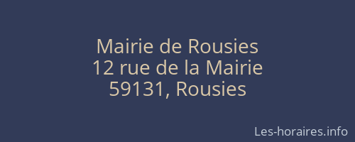 Mairie de Rousies