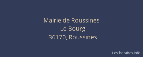 Mairie de Roussines
