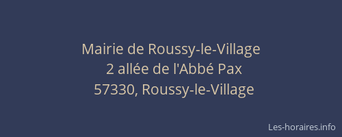 Mairie de Roussy-le-Village