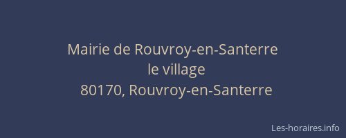 Mairie de Rouvroy-en-Santerre